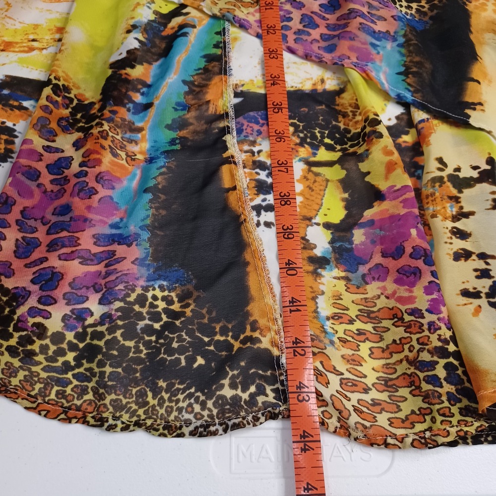 Women's Dots Colorful Animal Print Mix Sheer w/Lining Midi Tube Top Dress Size M - Picture 7 of 12